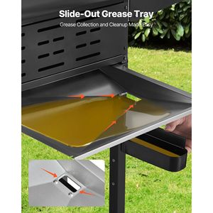 Grill a Gas Propano con 3 Bruciatori, Area di Cottura di 338 Pollici Quadrati, Griglie in Acciaio al Carbonio Smaltato, 36.000 BTU, Spaziosi Barbecue da Esterno - Product Image 6