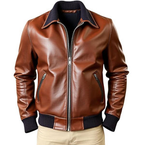Chaquetas de Cuero Clásicas para Hombre, Corte Entallado, Estilo Ejecutivo, Chaquetas de Cuero Elegantes para Hombre - Product Image 1