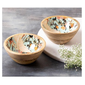 ชามไม้ ชามไม้ทรงกลมสำหรับเสิร์ฟสลัด ซุป ชามไม้สำหรับใช้ในบ้าน - Product Image 3