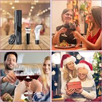 Ensemble cadeau ouvre-bouteille électrique rechargeable 4-en-1 avec verseur de vin, bouchon à vide et coupe-capsule