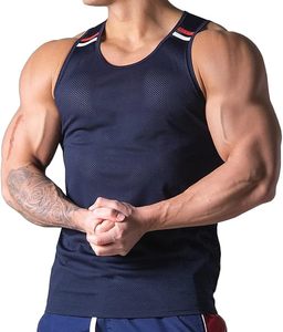 Débardeur de sport personnalisé pour hommes, en polyester, anti-transpiration, séchage rapide, sans manches, pour la course, le basketball, le fitness et l'entraînement en salle de sport - Product Image 1