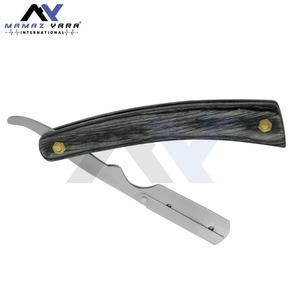High Quality Premium Stainless Steel Swing Lock Barber <b>Straight</b> Razor Black Silver Wooden Handle Face Shaving Grooming Tool - Product Image 4