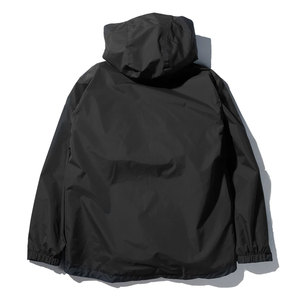 Men's Hooded Waterproof <b>Rain</b> <b>Jacket</b> Solid Color Casual Autumn Outerwear Lightweight Zipper Closure <b>Black</b> - Product Image 2