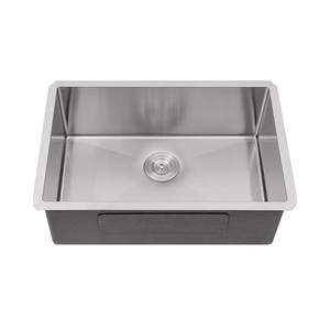 Fregadero de acero inoxidable 304 de un solo tazón de lujo, hecho a mano contemporáneo diseño de cocina, drenaje silencioso, tazón profundo, bordes elegantes - Product Image 3