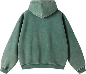 Acid Washed Hoodie Streetwear Oversized Unisex Vintage Faded Sweatshirt Custom Logo Heavyweight - Product Image 3