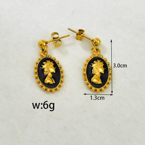 Collar colgante rectangular informal para mujer en acero inoxidable 304 con revestimiento chapado en oro de 18 quilates y cadena tipo curb. - Product Image 2