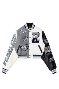 Oem Custom Knitted Polyester Plaid Winter Varsity <b>Jacket</b> <b>Patch</b> Chenille Embroidery Sleeve Eco-Friendly Windproof Cotton Logo - Product Image 6