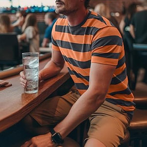 <b>Mens</b> Striped Shirt Short Sleeve T Shirts Casual Crewneck Cotton Tee Lightweight Summer <b>Pullover</b> Comfortable Everyday - Product Image 4