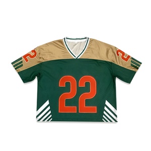 <b>Men's</b> Boxy T-Shirt Customized Athletic Polyester Mesh Fan Jersey With Oversized Cropped Printed Logo Street Wear for Football - Product Image 1