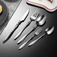 Ensemble de couverts de luxe en acier inoxydable avec manche torsadé – Fourchette, cuillère, couteau – Vaisselle moderne pour table à manger et ustensiles de cuisine