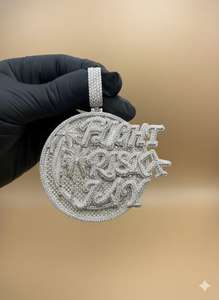 Pendentif personnalisé en moissanite VVS, style hip-hop, design lettre, plaqué or, argent 925, certifié, cadeau d'anniversaire pour homme - Product Image 3