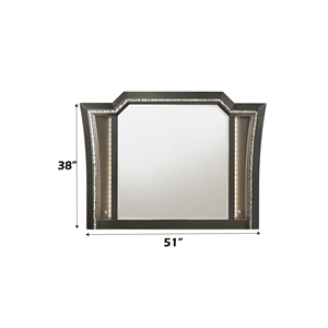 Specchio LED Kaitlyn con finitura grigio metallizzato - Product Image 4