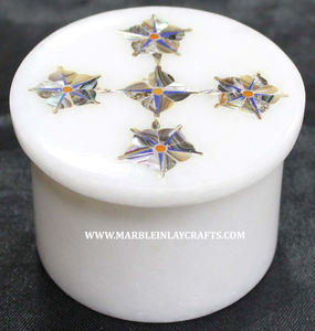 Joyero con incrustaciones de forma Rectangular de mármol blanco de diseño único para decoración de hogar y oficina y caja de propósito de regalo de boda - Product Image 5