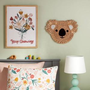 Exquisito adorno de koala hecho a mano con jacinto de agua, decoración de mimbre natural para habitación infantil, adorno de pared. - Product Image 2