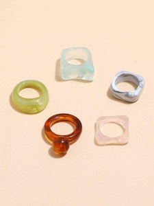 Anillos de Resina Duraderos de la Mejor Calidad para Mujeres, Niñas y Niños - Accesorio para Fiestas y Bodas por GLOWIN FASHION - Product Image 3