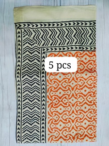 Indian Handmade Colorful Bagru Hand Block Print Cotton Scarf <b>Wrap</b> <b>Sarong</b> for Women Wholesale Supplier Custom Printed - Product Image 3