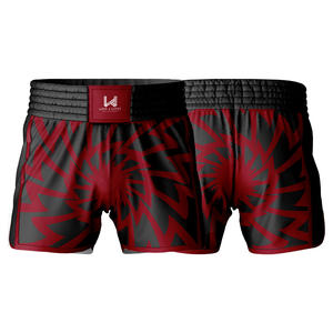 Shorts de boxe sportifs personnalisés, uniformes, norme internationale, 100% polyester, légers, respirants, logo sur le devant, unisexe - Product Image 4