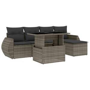 Dark Grey Rattan Garden <b>Sofa</b> <b>Set</b> With Cushioned Seating Outdoor Furniture Contemporary Design - Product Image 2