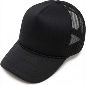 Casquette Trucker en Maille Noire 6 Panneaux Meyba Sports – Réglable et Respirante pour Adultes, Style Décontracté Printemps-Été - Product Image 5