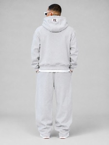 Survêtement respirant mi-lourd en molleton 100 % coton, délavé effet soleil, coupe oversize, streetwear hiver, avec logo brodé personnalisé - Product Image 3
