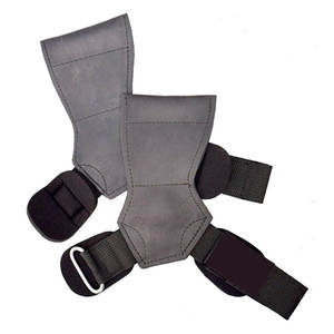 Sangles de musculation et de gymnastique QASWA SPORTS en cuir noir avec logo personnalisé, protection avancée, respirantes et réglables - Product Image 2