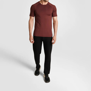 Ventes en gros de t-shirts d'été pour hommes avec logo personnalisé, t-shirts en maille à manches courtes, col rond, coupe ajustée, 100% polyester, séchage rapide, respirant - Product Image 6