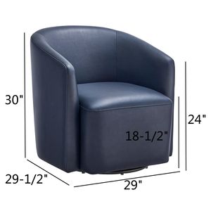 Poltrona Girevole Ardena Blu Notte, Design Elegante in Ecopelle per Arredamento Soggiorno - Product Image 2