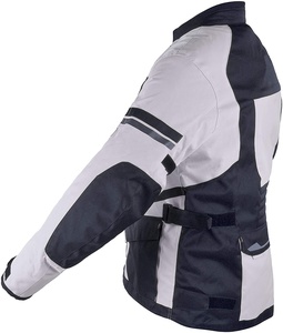 Unisex Black <b>White</b> Leather Motorcycle <b>Jacket</b> Canvas Fabric Winter Windproof Stand Collar Regular Fit Zipper Closure Moto <b>Biker</b> - Product Image 4