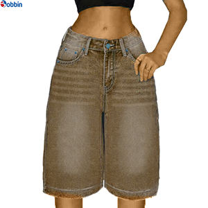 Shorts Vaqueros de Pierna Ancha y Corte Holgado de Alta Calidad para Mujer, Diseño Único, Estilo Casual, Overoles de Mezclilla para Verano - Product Image 5