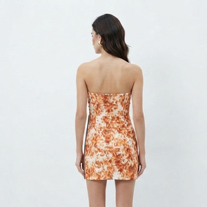 Vestido ajustado de cuero estampado para mujer, ropa de moda femenina, vestido de cuero estampado, minivestido de cuero estampado para damas - Product Image 2