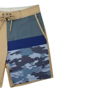 กางเกงขาสั้นชายหาดแห้งเร็ว สีกากี ลายบล็อกสี ดีไซน์สั่งทำได้ ชุดเล่นเซิร์ฟ รุ่นใหม่ ระบายอากาศได้ดี - Product Image 2