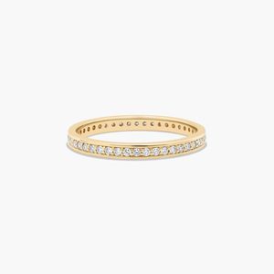 Anillo de Eternidad de Oro Amarillo de 14K con Diamantes Cultivados en Laboratorio de Corte Redondo - Product Image 1
