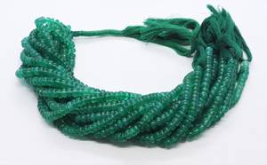 Natural Green Onyx Rondelle Shape <b>Beads</b> 6-6.5 MM Green Onyx Plain <b>Beads</b> 10 Inch Smooth Green Onyx Gemstone Rondelle Wholesale - Product Image 2