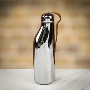Durable <b>Brushed</b> Stainless Steel Water Bottle with Metal Wire Loop Handle Leakproof Reusable Sports Flask for Camping Hiking - Product Image 3