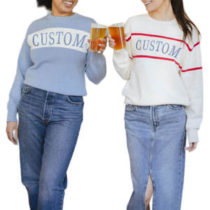Suéter de Mujer OEM 2026 con Logotipo Personalizado al por Mayor, OEM/ODM, 100% Algodón, Acogedor, de Alta Calidad, Estilo Universitario con Rayas, para Invierno - Product Image 5