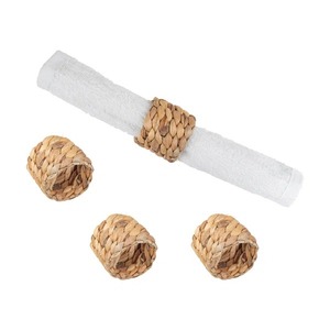 Ensemble de 4 anneaux de serviette en bambou, forme d'anneau, décoration de table bohème, écologique, largeur 4,5 cm - Product Image 3