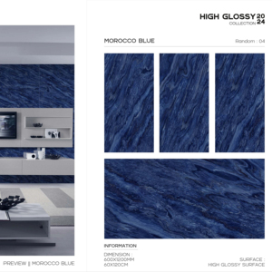 Azulejos de porcelana con aspecto de mármol de alto brillo, 60x120cm, azulejos de gran tamaño para casas de lujo, apartamentos y proyectos comerciales. - Product Image 1