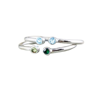 Bague de naissance à facettes multi-pierres naturelles en argent sterling 92.5 Design classique simple Belle bague en gros - Product Image 1
