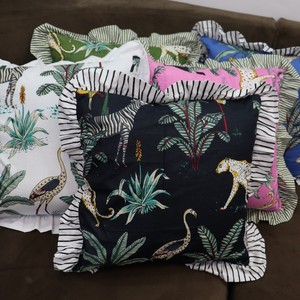 Animal Pattern Ruffle Cushion Cover Square Bohemian Style Decorative Pillowcase for <b>Home</b> Use - Product Image 6
