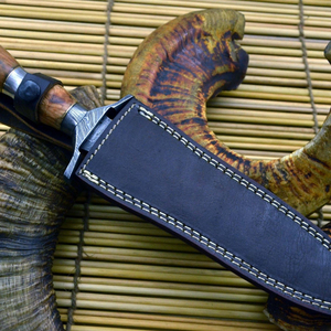 Couteau de chasse et de camping en acier Damas, outil de poche multi-usage, équipement de survie tactique, lame fixe, vente en gros, DIY, OEM - Product Image 4