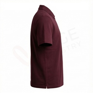 Polo à manches courtes pour homme, couleur marron, fermeture éclair sur le devant, tricoté, uni, décontracté, coupe classique - Product Image 3