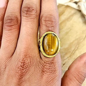 New Arrival Boho Gemstone <b>Ring</b> Vintage Brass <b>Rings</b> Women 18k Gold Plated Ethnic Oval Beaded Tribal <b>Statement</b> Wholesale/OEM/ODM - Product Image 2