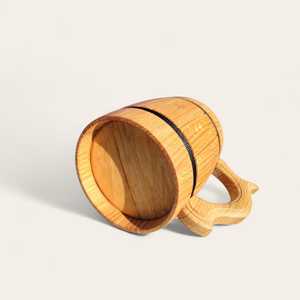 Chope à bière en bois personnalisée avec insert en acier inoxydable, chope en bois faite à la main, cadeau pour homme, cadeau rustique pour les amateurs de bière - Product Image 3