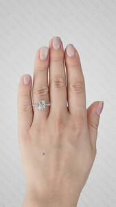 Emerald Cut Diamond Engagement <b>Ring</b> 14K Gold Prong Setting floral Women's Fine Jewelry - Product Image 4