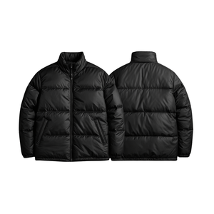 Chaquetas Acolchadas de Cuello Alto para Hombre, Diseño Envolvente, Bolsillos Grandes de Forro Polar, Chaqueta Gruesa y Cálida, Ropa de Invierno Minimalista - Product Image 1
