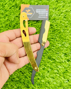 <b>Single</b> Edge Shaving <b>Blades</b> Light Weight Professional Safety High Grade Stainless Steel Straight Edge Barber <b>Razor</b> (Gold Plated) - Product Image 5