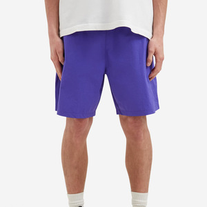 Men Solid Purple Shorts Mid Waist Elastic Closure Casual Wear Breathable Fabric Loose-Fit <b>Knee</b>-Length Shorts Vibrant Streetwear - Product Image 1