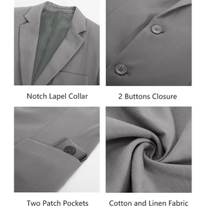 High-End Light Yellow V-neck Single Breasted 2 <b>Buttons</b> Breathable Zipper Fly Men's Formal <b>Suit</b> for Business and Wedding - Product Image 4