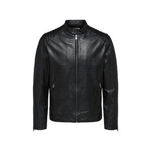 Nouvelle veste en cuir pour homme Hiver 2026, col montant en toile, logo frontal, respirante et imperméable - Product Image 6