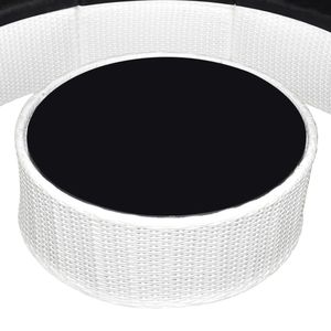 Set da giardino in 6 pezzi in Poly Rattan bianco con cuscini - Product Image 5